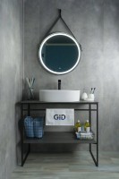 Накладная раковина GID Lago N9025 56 глянцевая белая, овальная, фаянс