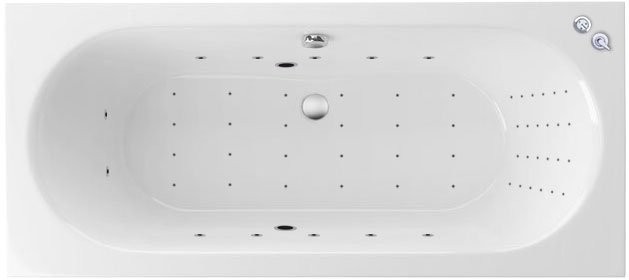 Акриловая ванна Excellent Oceana Oceana WAEX.OCE18.NANO 180x80 см, встраиваемая, с гидромассажем, белая, со сливом-переливом