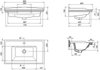 Тумба с раковиной Opadiris Карат 80 серебро