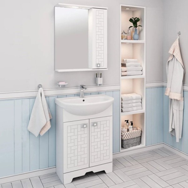 Мебель для ванной комнаты Runo Авила 60, напольная, раковина Уют 60