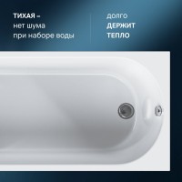 Акриловая ванна AM.PM X-Joy 170x75 см, пристенная, белая, с каркасом