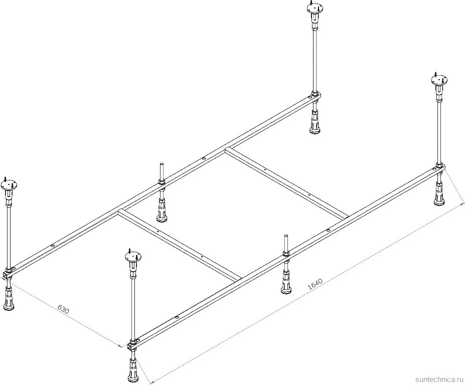Акриловая ванна AM.PM X-Joy 170x75 см, пристенная, белая, с каркасом