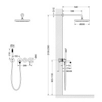 Душевой комплект Timo Saona SX-2348/17SM С ВНУТРЕННЕЙ ЧАСТЬЮ, золото матовое