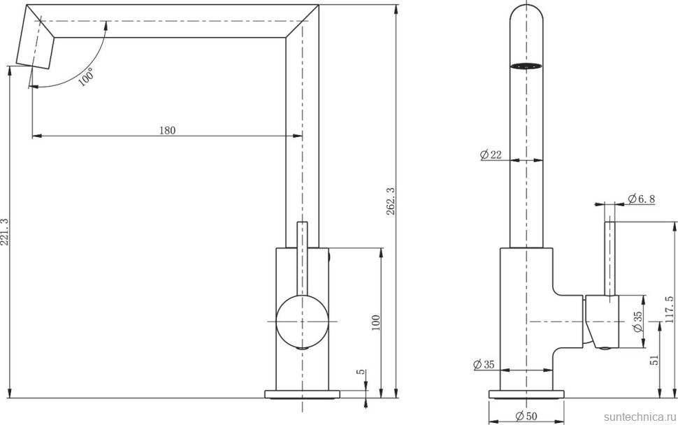 Смеситель для кухни Wonzon & Woghand WW-L1005-MW матовый белый