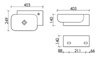 Раковина маленькая в туалет Ceramicanova Element CN6074L белый глянцевый