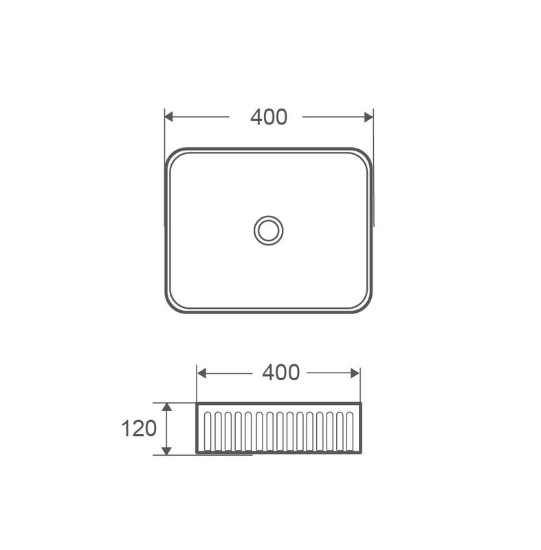 Накладная раковина Grossman Cristal GR-3061 40 глянцевая белая, квадратная, фаянс