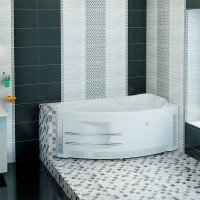 Акриловая ванна Radomir Vannesa Massage София 2-77-2-2-0-223 актив, R 170x100 см, правая, пристенная, с гидромассажем, белая, асимметричная, с каркасом, с экраном, с сиденьем, со сливом-переливом, с полотенцедержателем