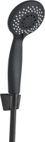 Душевой комплект Смеситель Aquanet Passion AF300-20B черный + Душевая лейка AF000-07B чёрная матовая