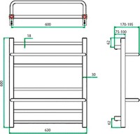 Полотенцесушитель водяной Grota Vista 63x60