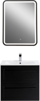 Тумба под раковину без столешницы Art&Max Platino 60 подвесная, черная матовая