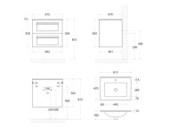 Тумба под раковину без столешницы Art&Max Platino 60 подвесная, черная матовая