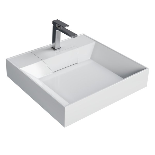 Раковина над стиральной машиной Grossman Luxor 11.R01.60.000 60 глянцевая белая, квадратная, с комплектом кронштейнов