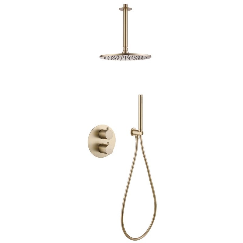 Душевой комплект Abber Wasser Kreis AF8121G С ВНУТРЕННЕЙ ЧАСТЬЮ, матовое золото