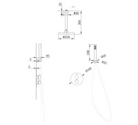 Душевой комплект Abber Wasser Kreis AF8121G С ВНУТРЕННЕЙ ЧАСТЬЮ, матовое золото