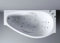 Ванна из искусственного камня Эстет Грация ФР-00010029 премиум R 170x95 см, угловая, правая, пристенная, с гидромассажем, белая, асимметричная, с каркасом