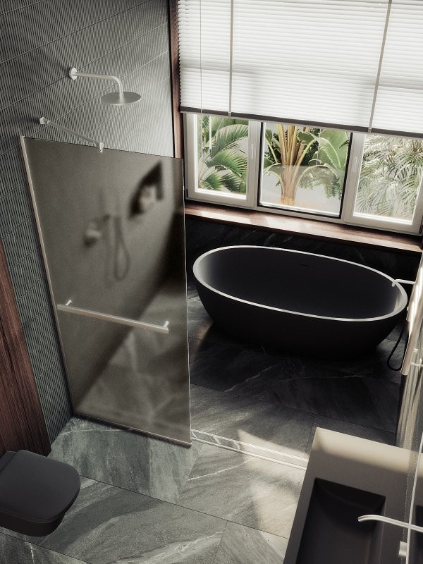 Душевая перегородка Maybahglass MGD-710-5у 109 см, профиль хром матовый, стекло бронза матовое