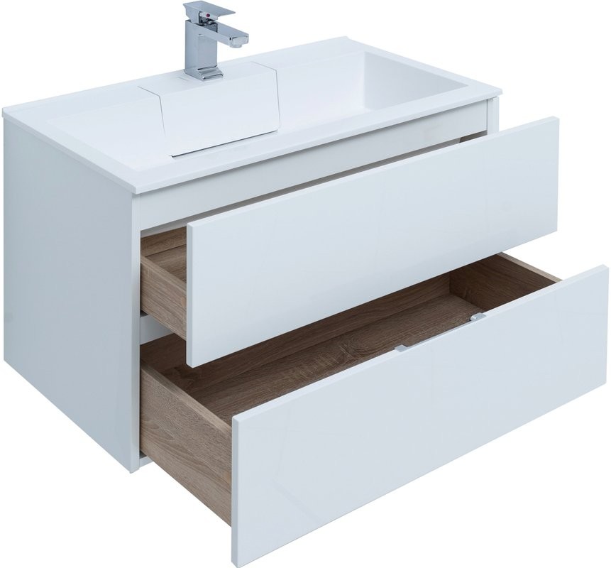 Тумба с раковиной Aquanet Алвита 90 белая