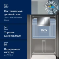 Комплект Унитаз подвесной Aquanet Logan Tornado 340298 безободковый, с микролифтом, глянцевый белый + Инсталляция TECE Now 9400412 4 в 1 с кнопкой смыва