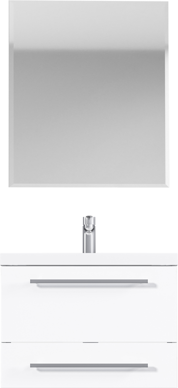 Мебель для ванной комнаты 1MarKa Соната 58П с 2 ящиками, белый глянец