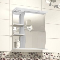 Зеркало-шкаф Style Line Эко Волна Волна С 60 белое, с подсветкой
