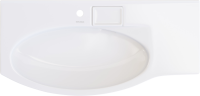 Мебельная раковина KERAMA MARAZZI Riva 100 L накладная, глянцевая белая, полукруглая, фаянс, со скрытым сливом