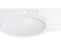 Мебельная раковина KERAMA MARAZZI Riva 100 L накладная, глянцевая белая, полукруглая, фаянс, со скрытым сливом