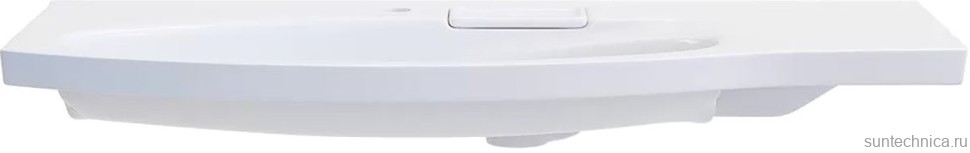 Мебельная раковина KERAMA MARAZZI Riva 100 L накладная, глянцевая белая, полукруглая, фаянс, со скрытым сливом