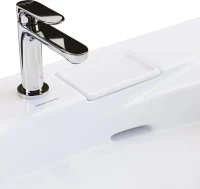 Мебельная раковина KERAMA MARAZZI Riva 100 L накладная, глянцевая белая, полукруглая, фаянс, со скрытым сливом