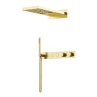 Душевой комплект Sancos Linn SC9023BG С ВНУТРЕННЕЙ ЧАСТЬЮ, брашированное золото, PVD покрытие