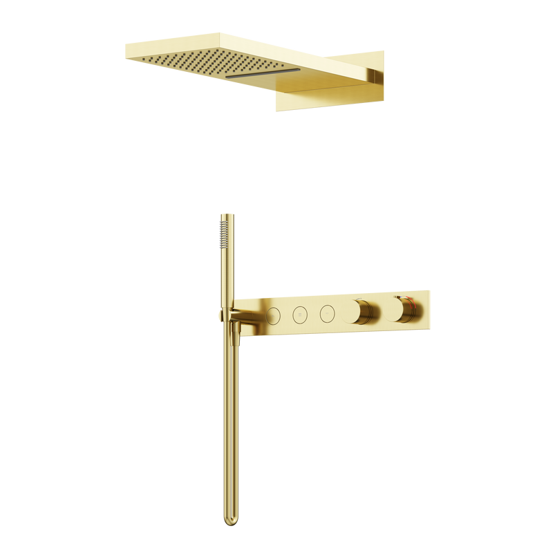 Душевой комплект Sancos Linn SC9023BG С ВНУТРЕННЕЙ ЧАСТЬЮ, брашированное золото, PVD покрытие