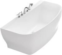 Акриловая ванна BelBagno BB74-1650-W0 165x80 см, пристенная, белая, на ножках, с донным клапаном