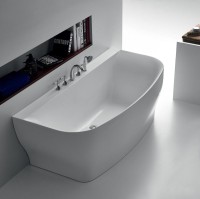 Акриловая ванна BelBagno BB74-1650-W0 165x80 см, пристенная, белая, на ножках, с донным клапаном