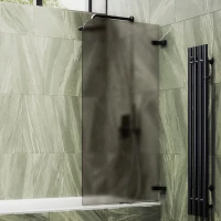 Шторка на ванну Maybahglass MGV-647-6 40 см, профиль черный, стекло бронза матовое