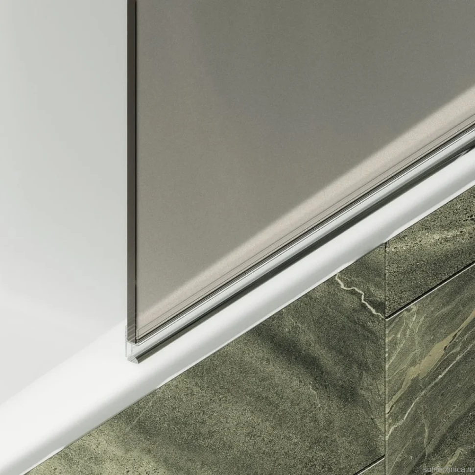 Шторка на ванну Maybahglass MGV-647-6 40 см, профиль черный, стекло бронза матовое