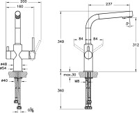 Комплект Мойка Omoikiri Omi 54-U/IF-IN нержавеющая сталь + Смеситель VitrA Split A42144EXP