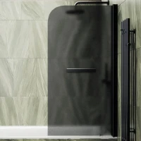 Шторка на ванну Maybahglass MGV-780-6 60x140, профиль черный, стекло матовый графит