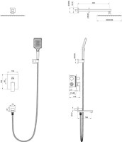 Душевой комплект Wonzon & Woghand WW-88939016-CR С ВНУТРЕННЕЙ ЧАСТЬЮ, хром