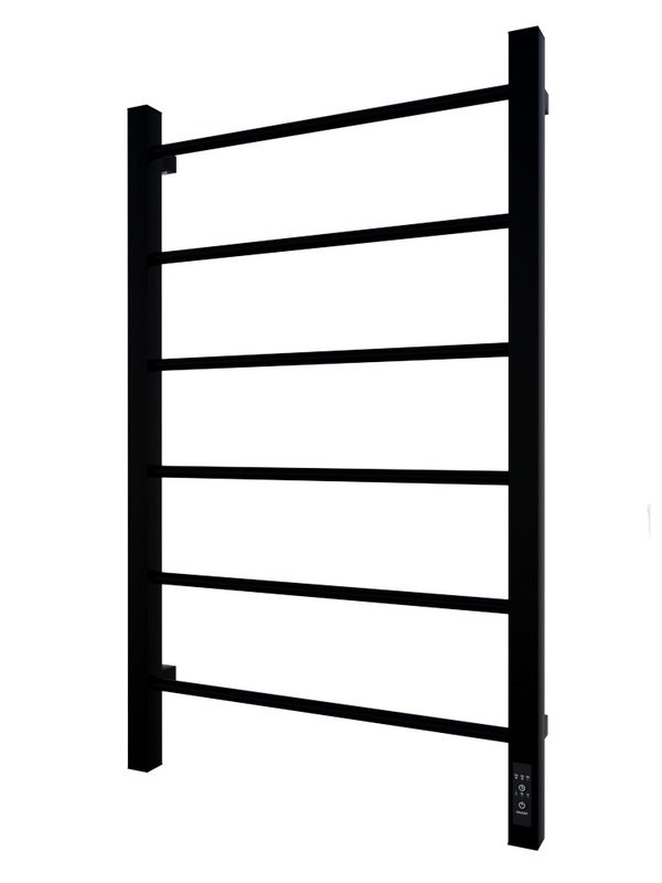 Полотенцесушитель электрический Altasan Каталея СП5080ЧМ 80x50 см, подключение справа, слева, матовый черный, лесенка, из стали