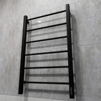 Полотенцесушитель электрический Altasan Каталея СП5080ЧМ 80x50 см, подключение справа, слева, матовый черный, лесенка, из стали