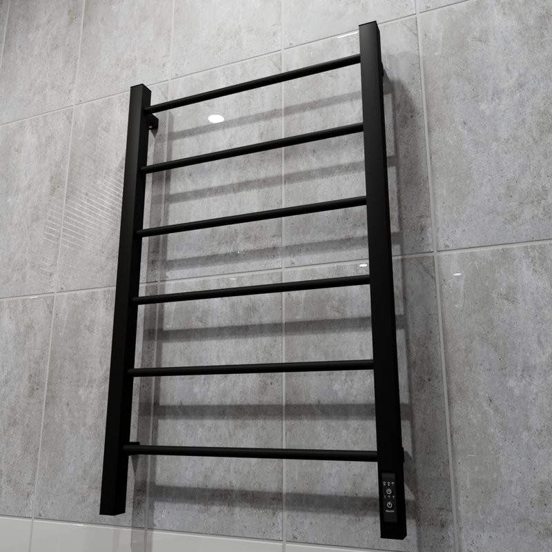 Полотенцесушитель электрический Altasan Каталея СП5080ЧМ 80x50 см, подключение справа, слева, матовый черный, лесенка, из стали