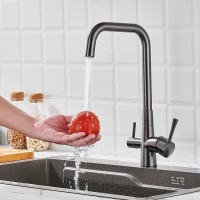 Смеситель для кухни с подключением фильтра Shevanik S528T, оружейная сталь