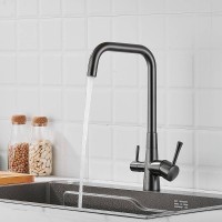 Смеситель для кухни с подключением фильтра Shevanik S528T, оружейная сталь