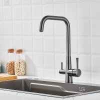 Смеситель для кухни с подключением фильтра Shevanik S528T, оружейная сталь