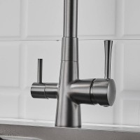 Смеситель для кухни с подключением фильтра Shevanik S528T, оружейная сталь
