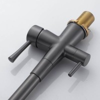 Смеситель для кухни с подключением фильтра Shevanik S528T, оружейная сталь