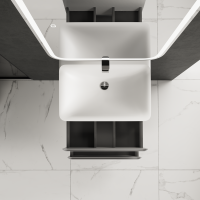 Тумба с раковиной AQUAme S4 60 подвесная, 2 ящика, серая