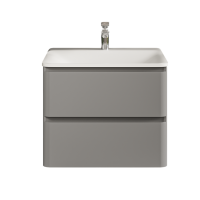 Тумба с раковиной AQUAme S4 60 подвесная, 2 ящика, серая