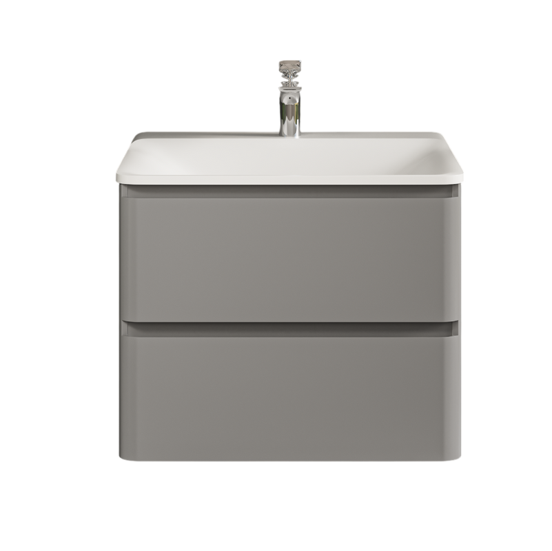 Тумба с раковиной AQUAme S4 60 подвесная, 2 ящика, серая