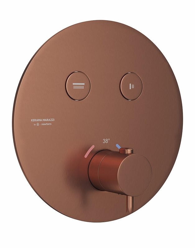 Термостатический смеситель встраиваемый KERAMA MARAZZI Eterna 70426EXKM.59.067 С ВНУТРЕННЕЙ ЧАСТЬЮ, брашированная медь