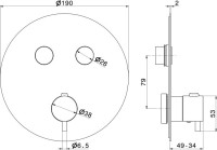 Термостатический смеситель встраиваемый KERAMA MARAZZI Eterna 70426EXKM.59.067 С ВНУТРЕННЕЙ ЧАСТЬЮ, брашированная медь